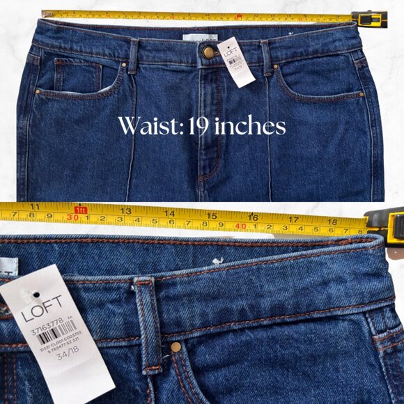 NWT | LOFT High Rise Super Flare Jeans in Refined Mid Indigo Wash Size 18 - Picture 10 of 13